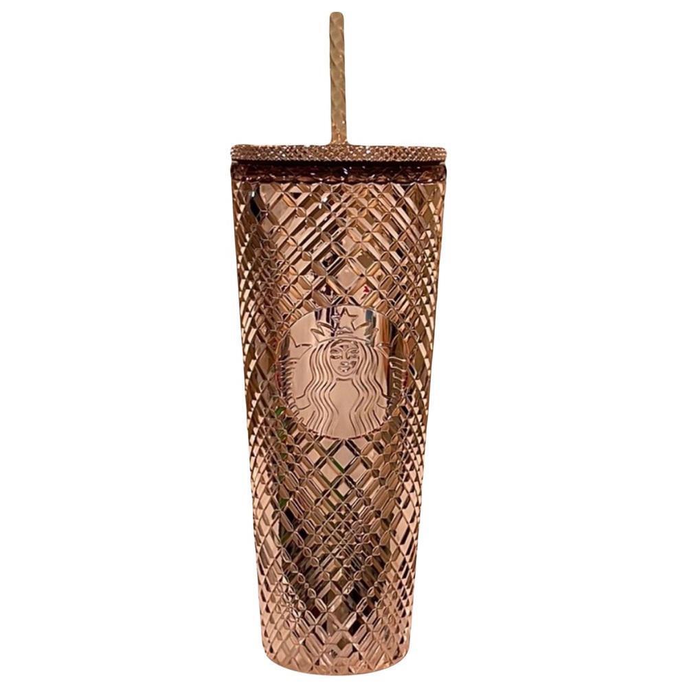 Starbucks Holiday 2023 Mirror Rose Gold Jeweled Tumbler Cup